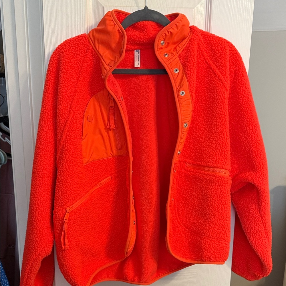 Women’s Free People Orange Fleece Jacket